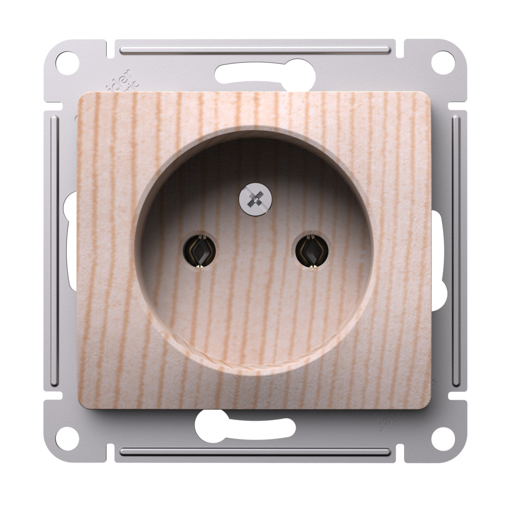 GLOSSA РОЗЕТКА без заземления без шторок, 16А, механизм, СОСНА