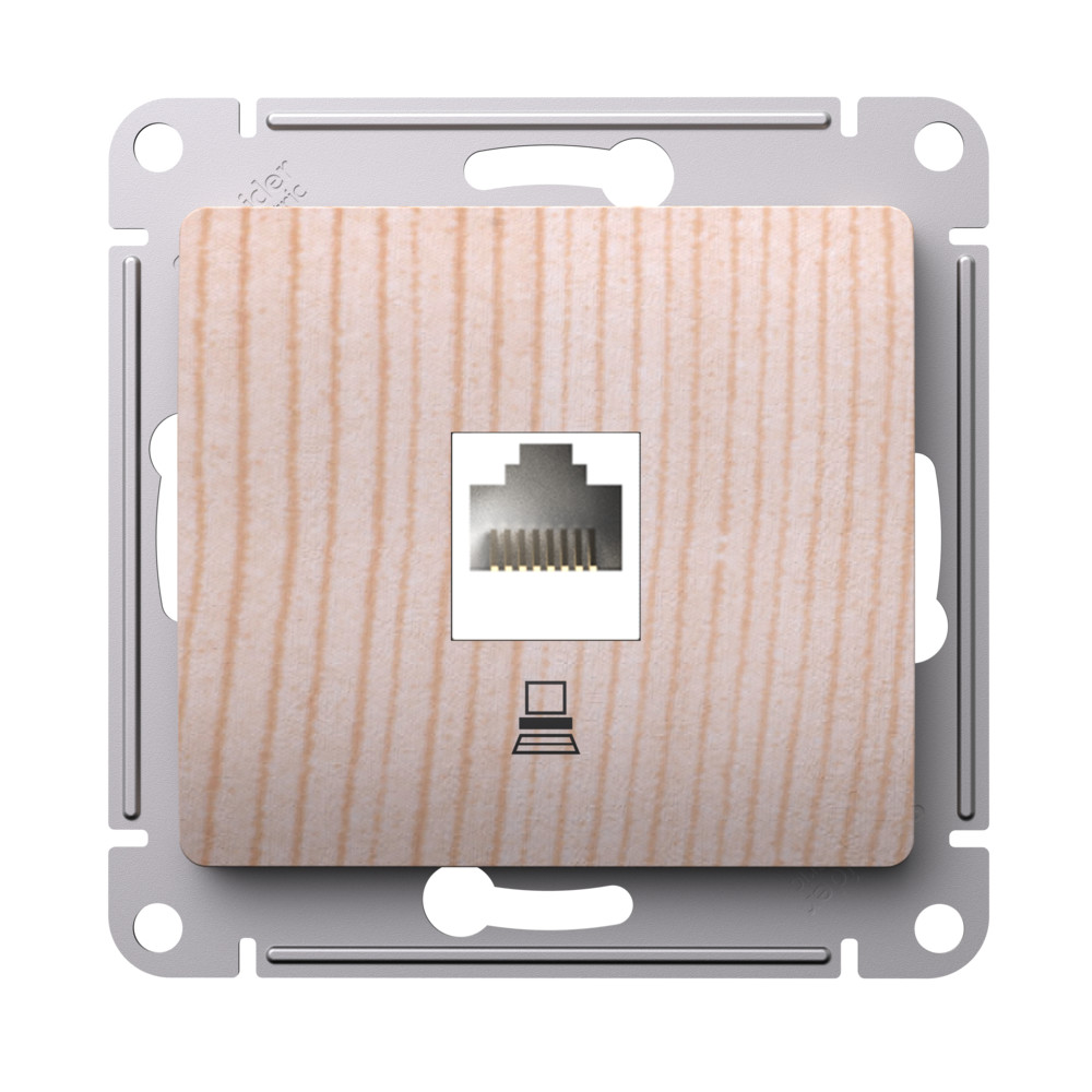 GLOSSA РОЗЕТКА компьютерная RJ45 кат. 5e, механизм, СОСНА