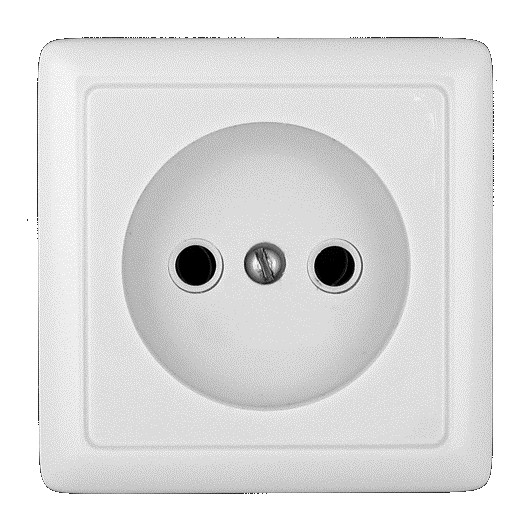 ХИТ О/У РОЗЕТКА без заземления без шторок, 10А, 250В, БЕЛЫЙ
