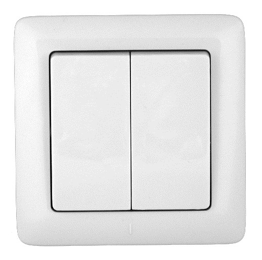 ХИТ С/У 2-клавишный ВЫКЛЮЧАТЕЛЬ 6А, 250В, БЕЛЫЙ