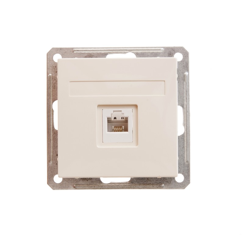 W59 РОЗЕТКА телефонная RJ11, механизм, СЛОНОВАЯ КОСТЬ