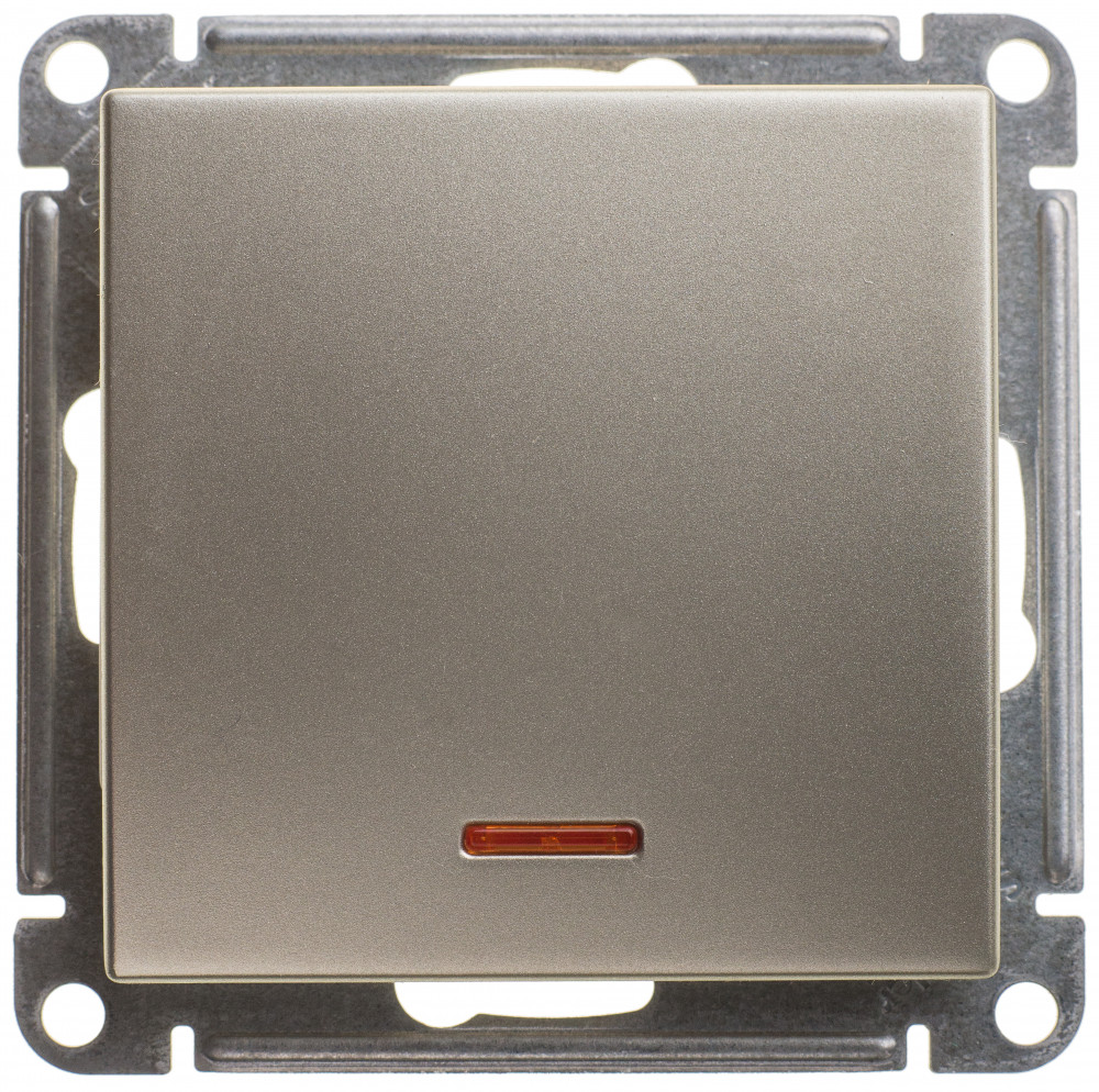 1-кл ПЕРЕКЛЮЧ с подсв 10АХ, мех, ШАМПАНЬ