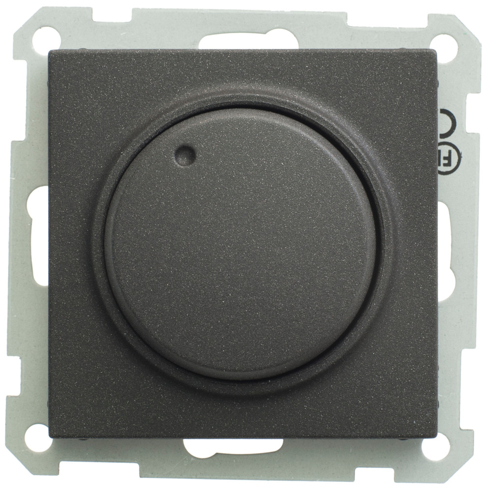 W59 СВЕТОРЕГУЛЯТОР (диммер) поворотный 400Вт 230В механизм ЧЕРНЫЙ БАРХАТ