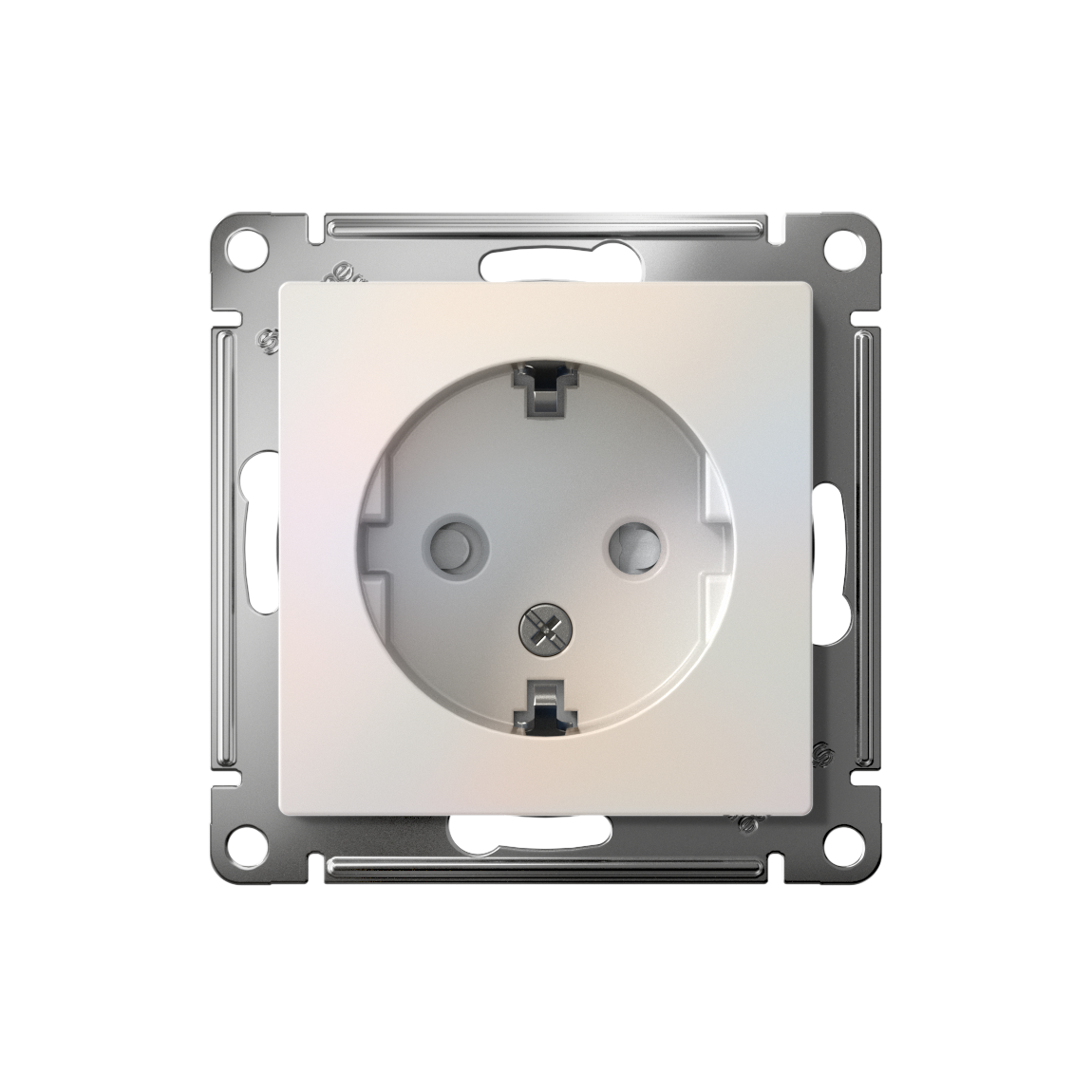 ATLASDESIGN РОЗЕТКА с заземлением со шторками, 16А, механизм, ЖЕМЧУГ