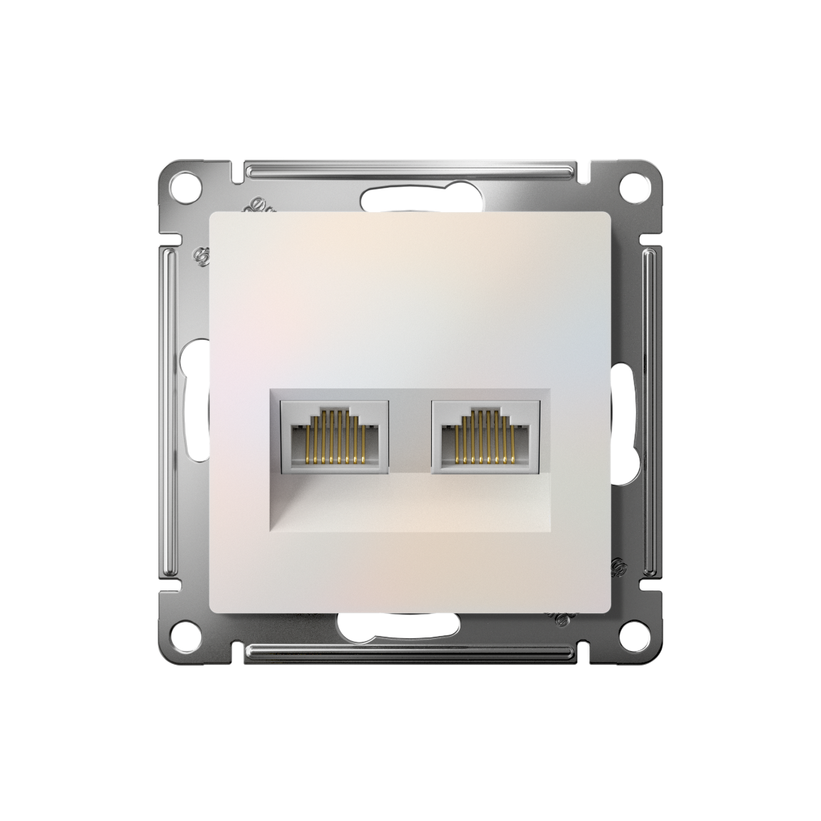 ATLASDESIGN РОЗЕТКА двойная компьютерная RJ45+RJ45 кат. 5e, механизм, ЖЕМЧУГ