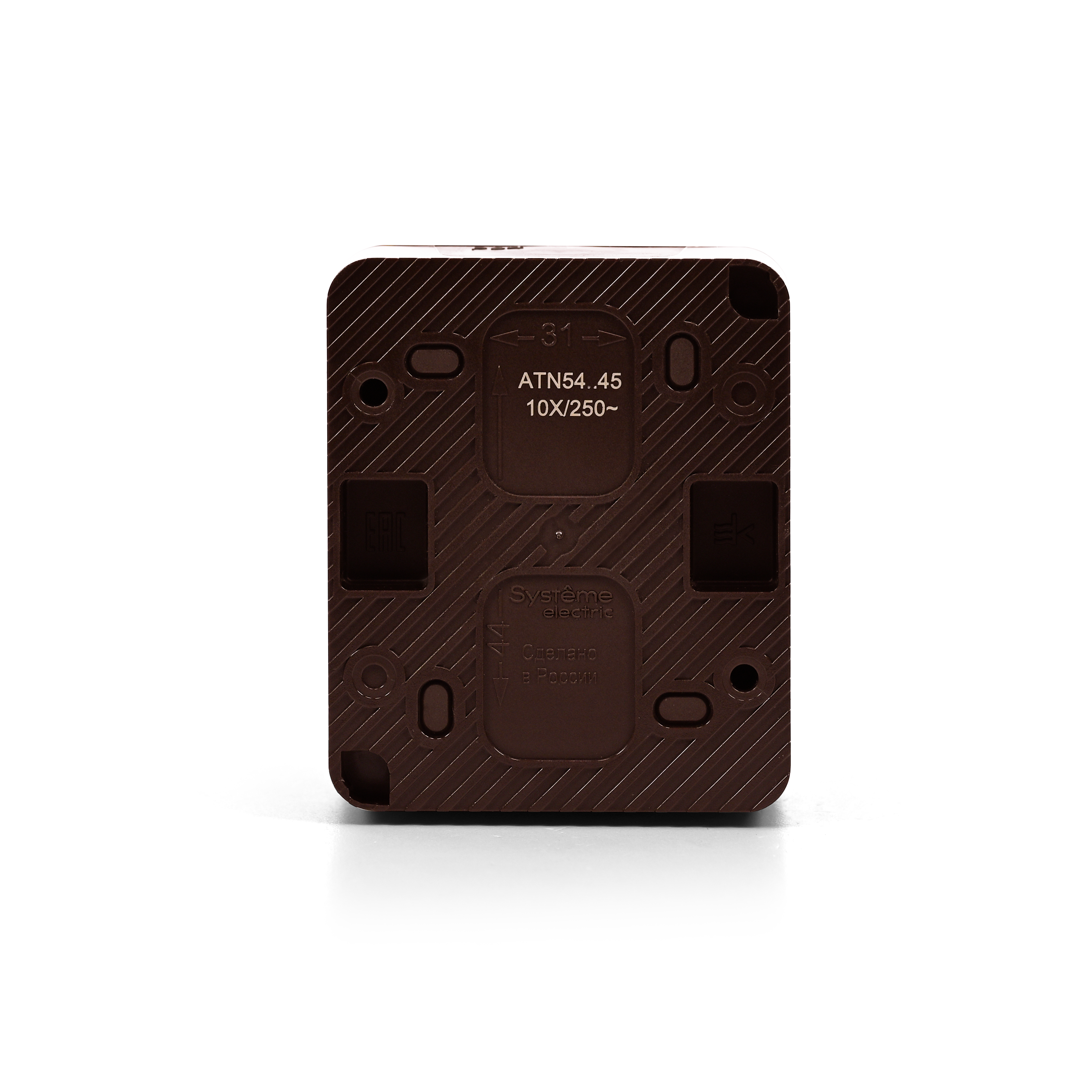 ATLASDESIGN PROFI IP54 О/У РОЗЕТКА с заземлением со шторками, 16А, КОРИЧНЕВЫЙ