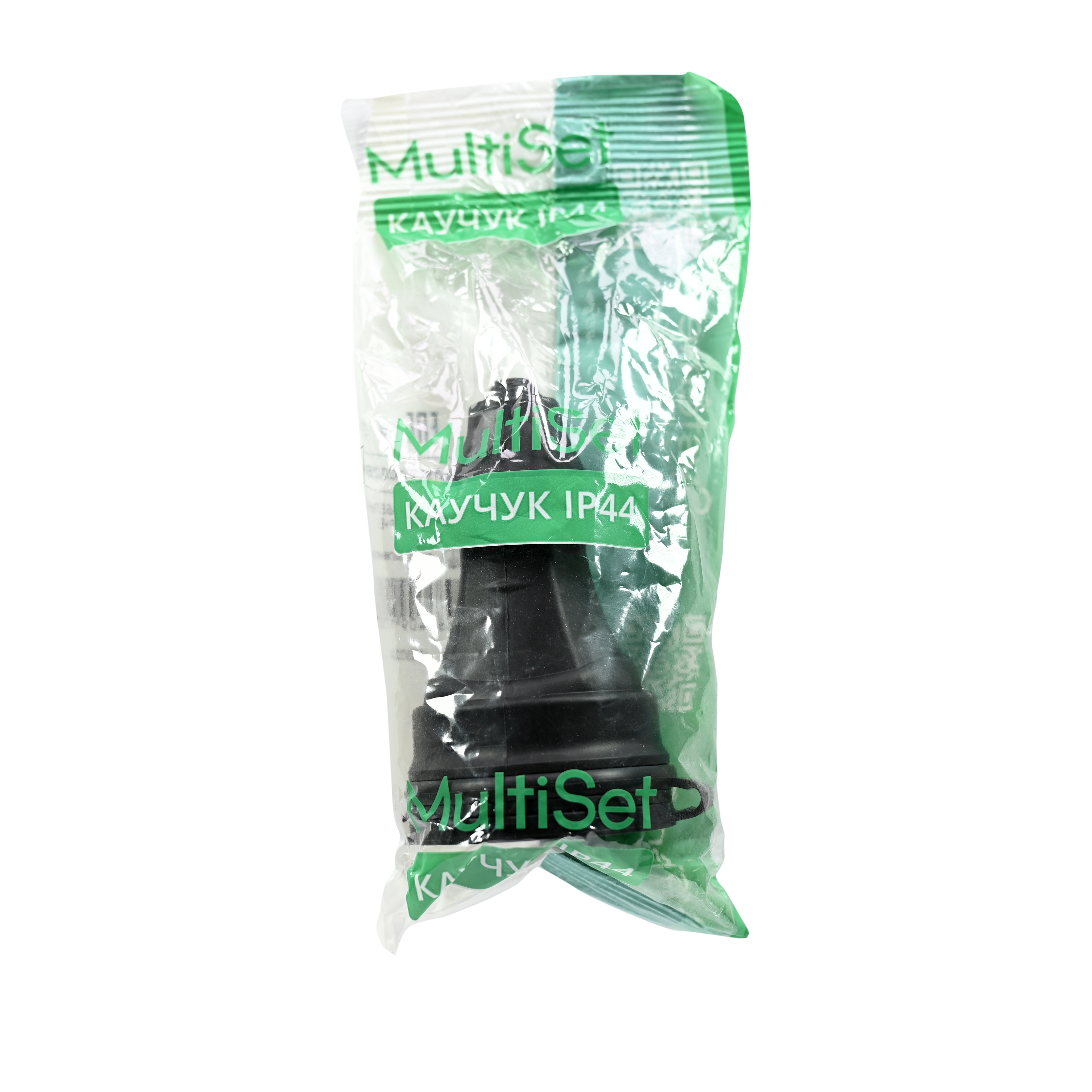 MULTISET Розетка 2К+З кабельная каучуковая 16 А/250 В IP44 ЧЁРНАЯ