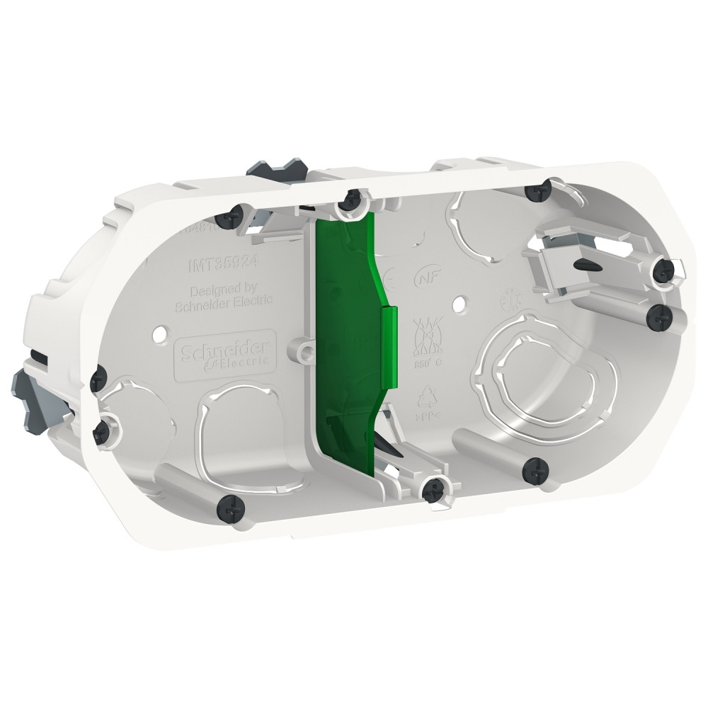 Коробка 2 поста глубина 40мм д/полых стен БЕЛАЯ