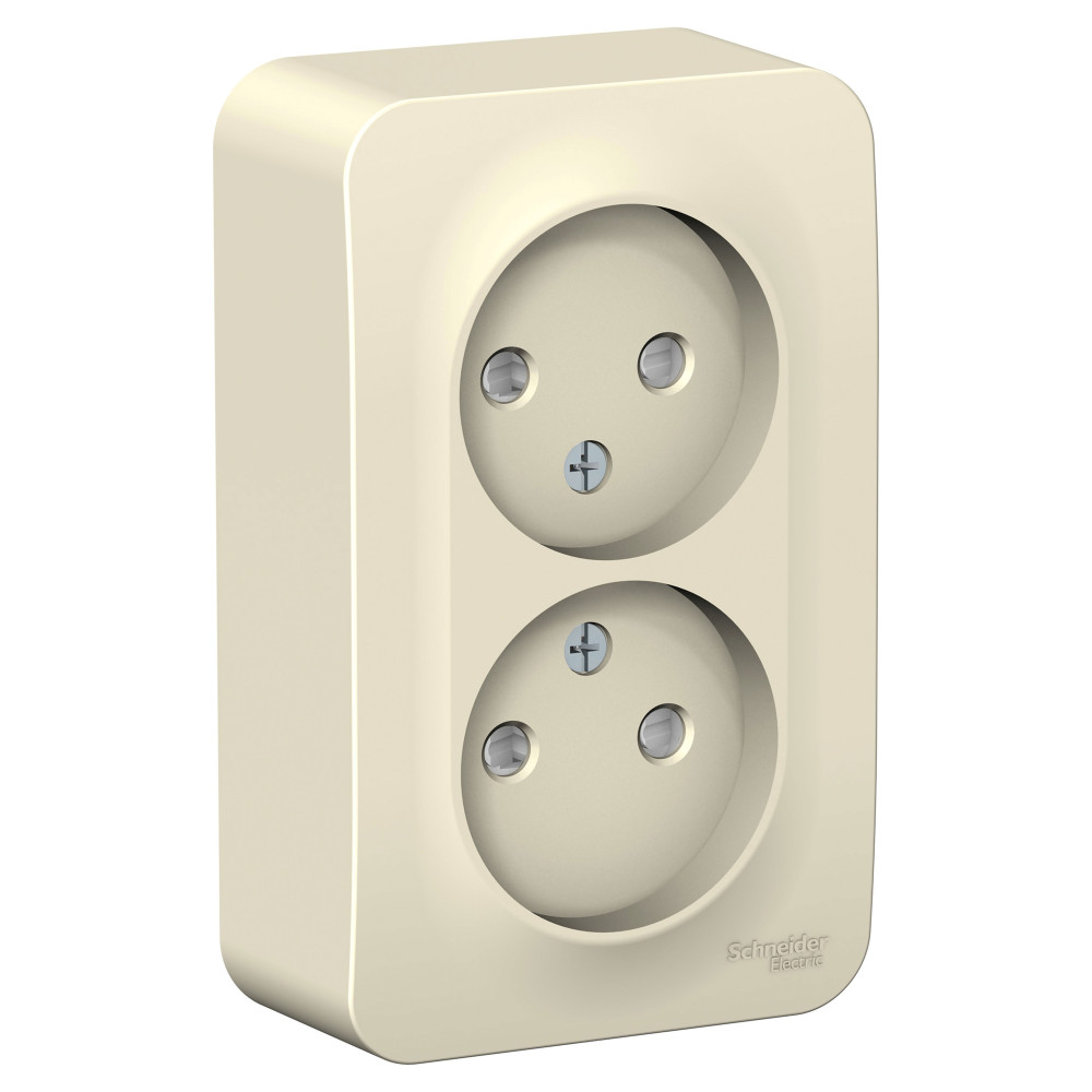 РОЗЕТКА О/У 2-я б/з/к шт, 16А, МОЛОЧНЫЙ