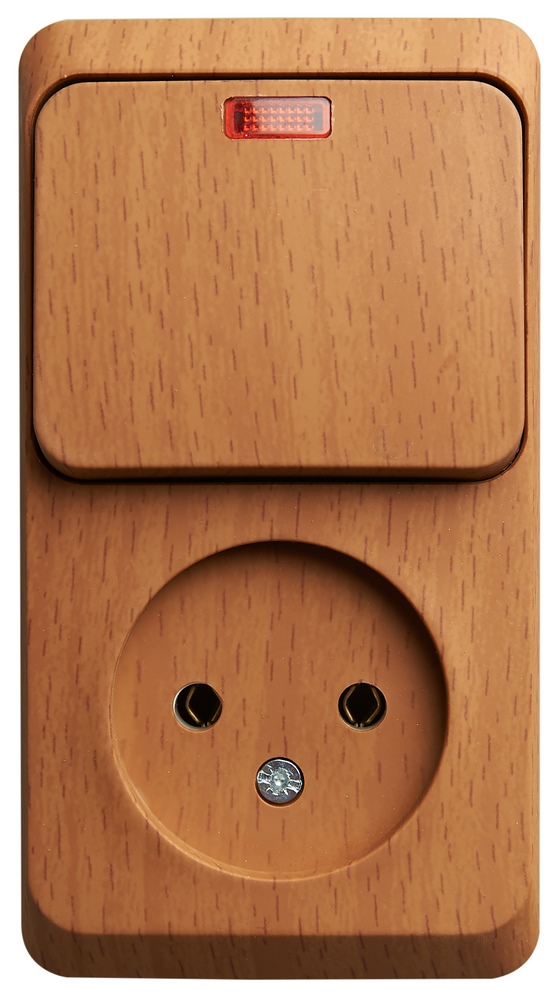 БЛОК О/У:РОЗЕТ б/заз+ВЫКЛ 1кл подс, БУК