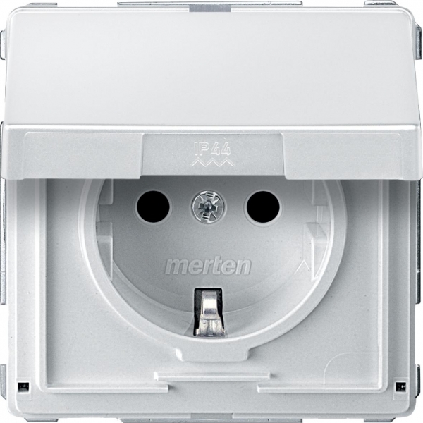 МЕХ. РОЗ.SCHUKO С КРЫШКОЙ С З/Ш,БЕЛЫЙ