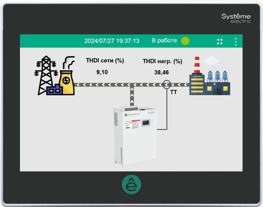 Выносной 7-дюймовый ЖК дисплей для активного фильтра гармоник