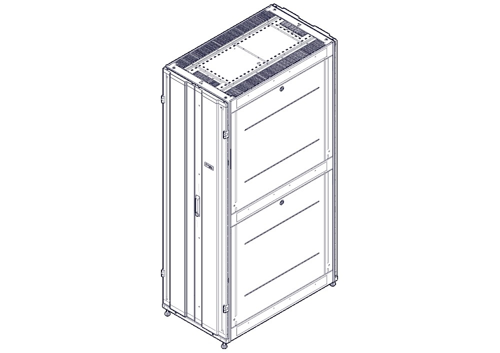 Шкаф Systeme Electric, серия Uniprom, 42U-600/1070, боковые панели 4шт, черный