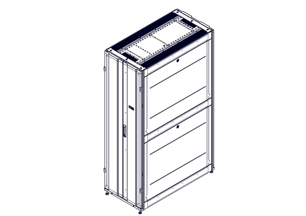 Шкаф Systeme Electric, серия Uniprom, 42U-600/1200, боковые панели 4шт, черный