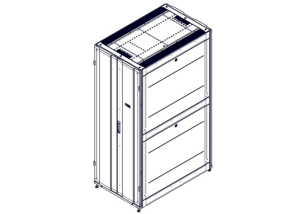 Шкаф Systeme Electric, серия Uniprom, 42U-750/1200, боковые панели 4шт, черный