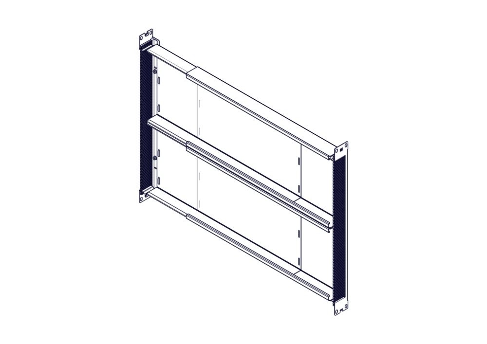 Продольный кабельный канал для шкафов серии Uniprom, 1U, черный