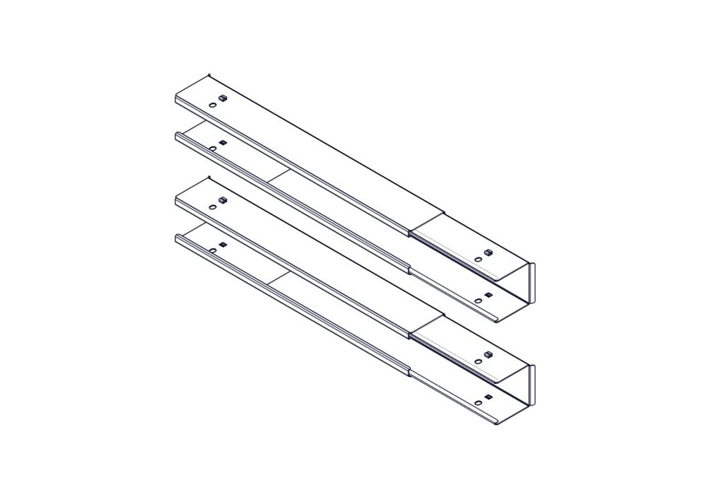 Продольный кабельный канал для шкафов серии Uniprom, боковой, черный, 2шт