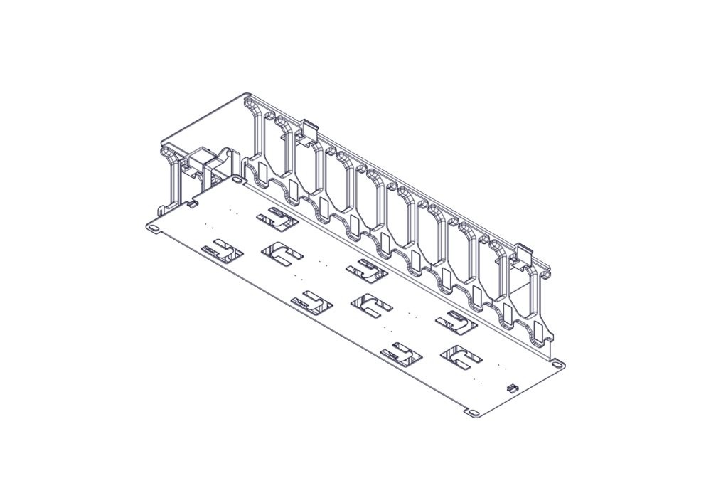 Горизонтальный кабельный организатор серия Excelente, 3U, пластиковые пальцы