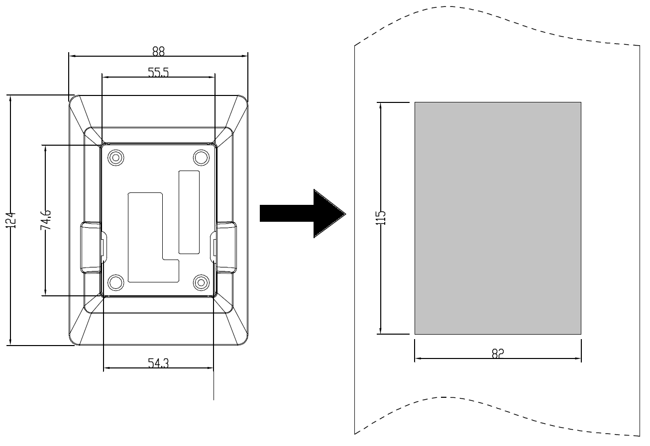 Кронштейн для крепления панели оператора на дверце шкафа для STV320
