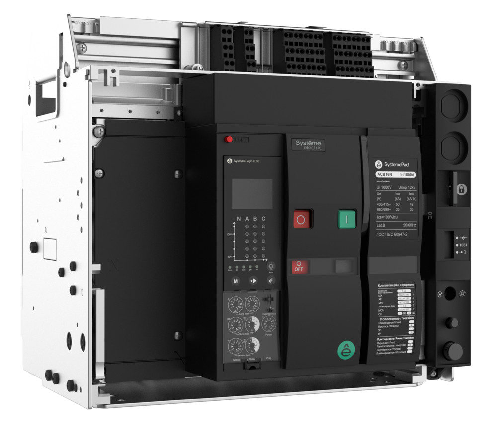 ВОЗДУШНЫЙ АВТ.ВЫКЛ.SYSTEMEPACT ACB16N 400A 4P 6.0H ВЫК,ГП MCH+MX+XF AC230V