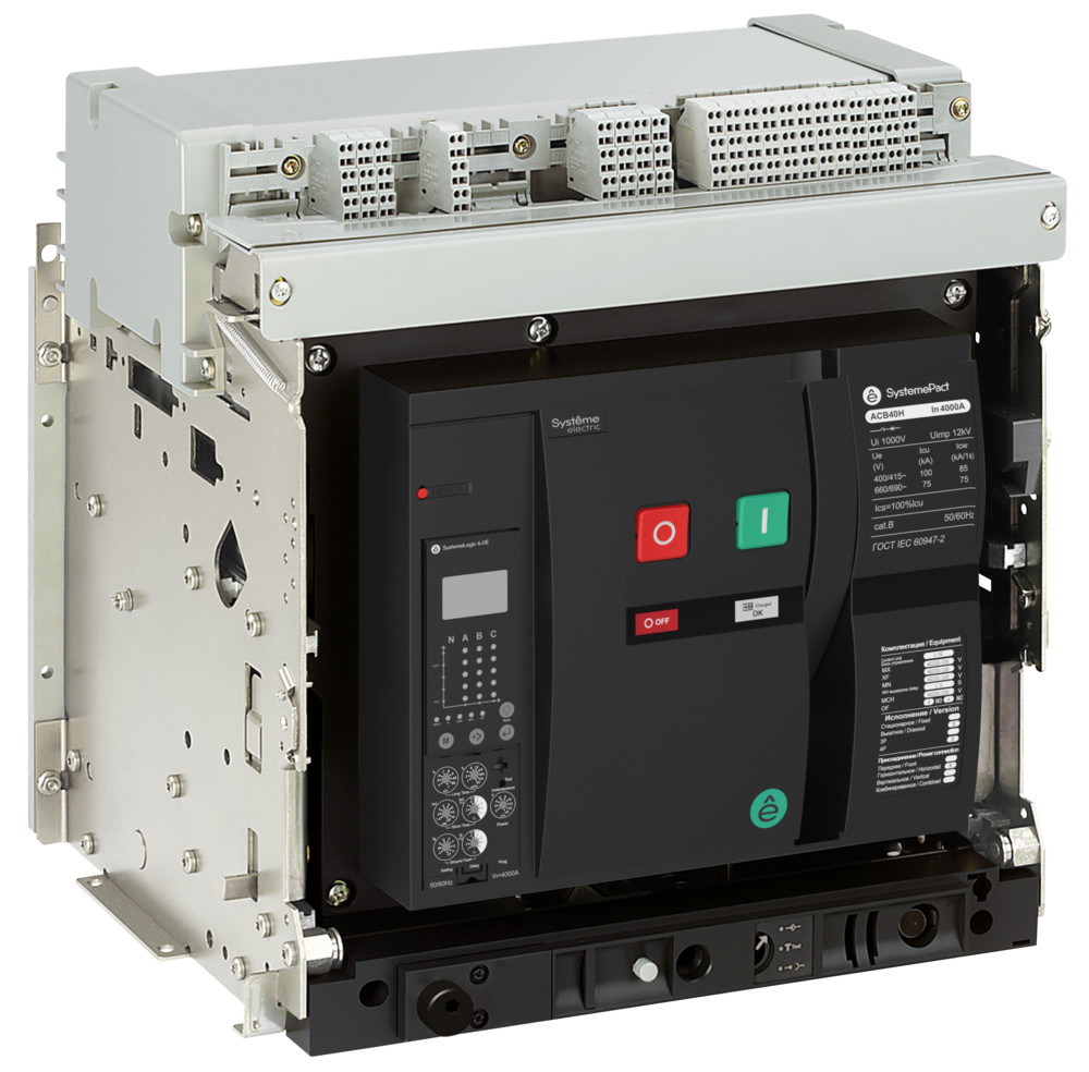 ВОЗДУШНЫЙ АВТ.ВЫКЛ.SYSTEMEPACT ACB40H 2000A 4P 6.0H ВЫК, ГП MCH+MX+XF AC230V