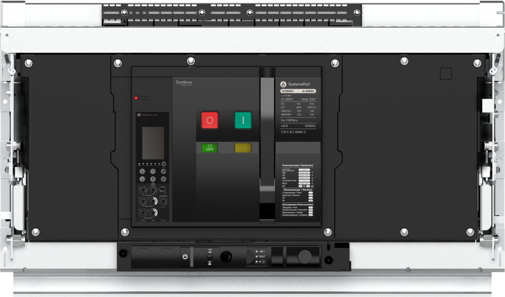 ВОЗДУШНЫЙ АВТ.ВЫКЛ.SYSTEMEPACT ACB63H 5000A 3P 6.0H ВЫК,ГП MCH+MX+XF AC230V