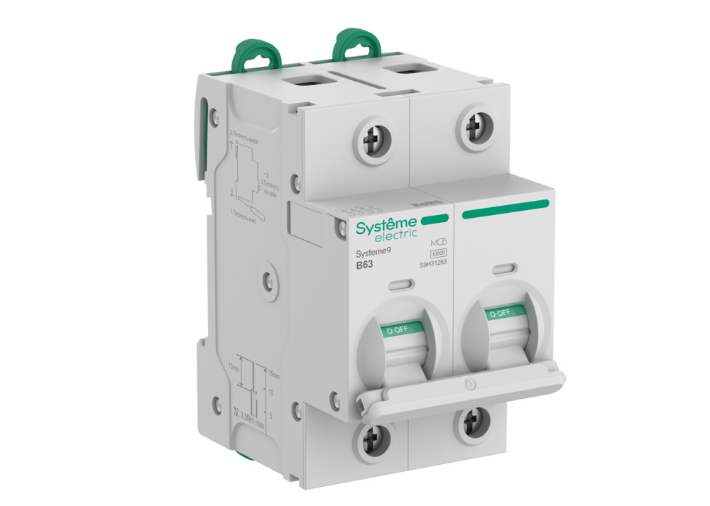 Systeme9 Автоматический выключатель (АВ) 27мм B 63A 2P 10 kA 400В