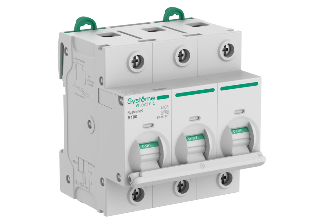Systeme9 Автоматический выключатель (АВ) 27мм B 100A 3P 10 kA 400В